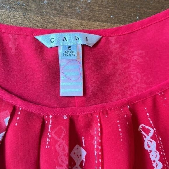 CAbi red Township Cami Heart of CAbi spaghetti strap  tank top blouse size s - Picture 5 of 7